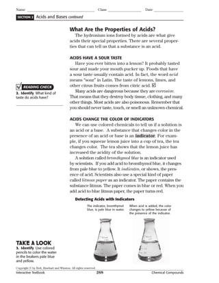 Interactive textbook ch. 15 sec 2 & 3 acids and bases | PDF