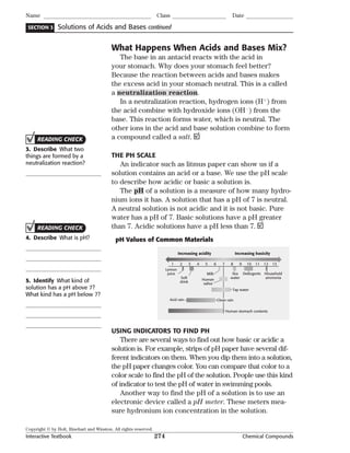 Interactive textbook ch. 15 sec 2 & 3 acids and bases | PDF