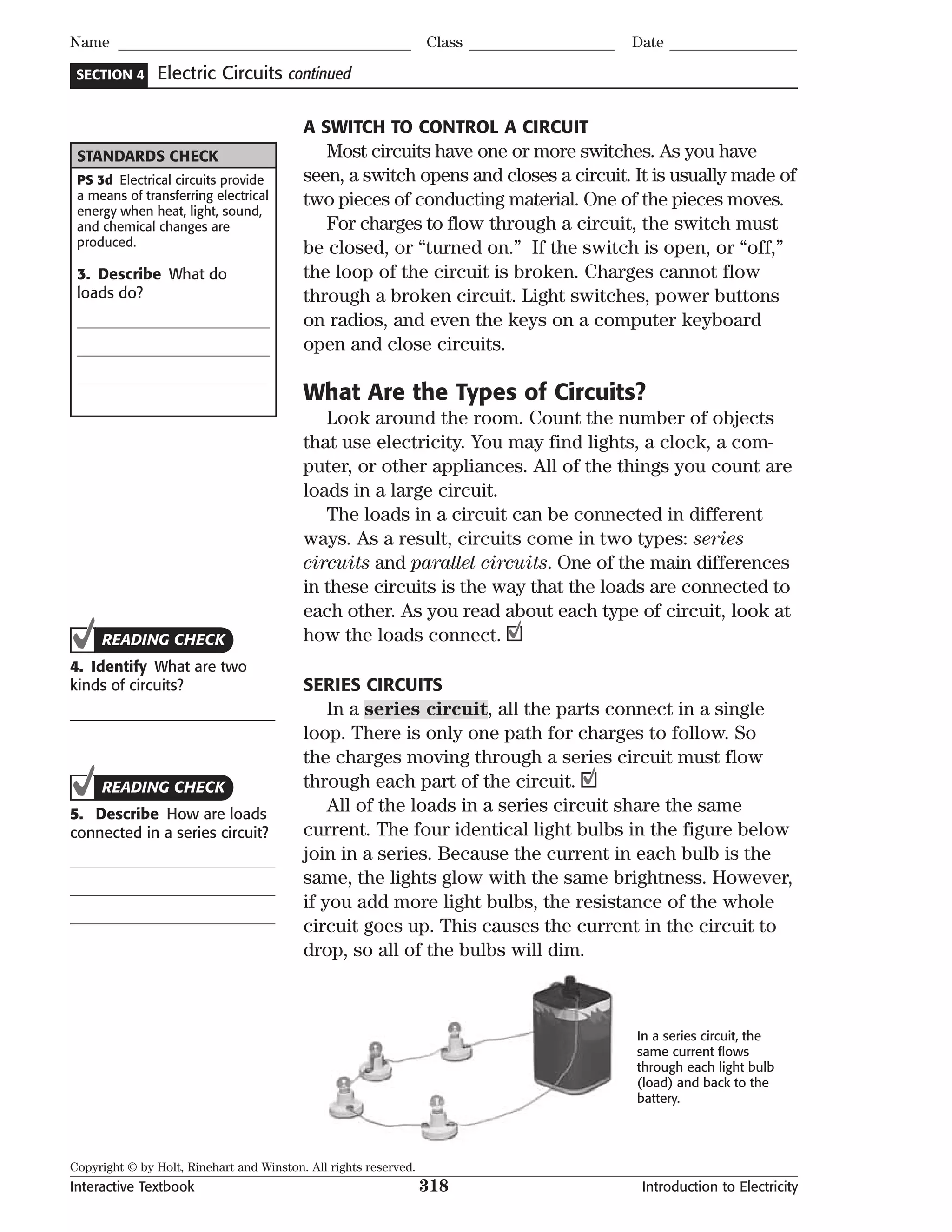 Interactive textbook ch. 17 introduction to electricity | PDF