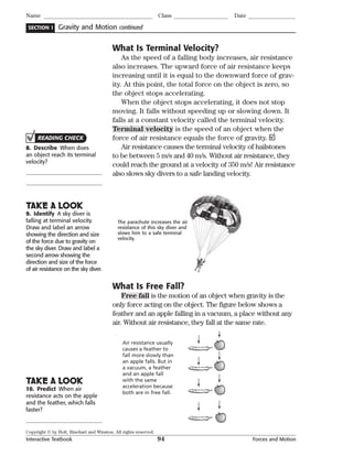 Interactive Textbook Ch. 6 Forces and Motion | PDF