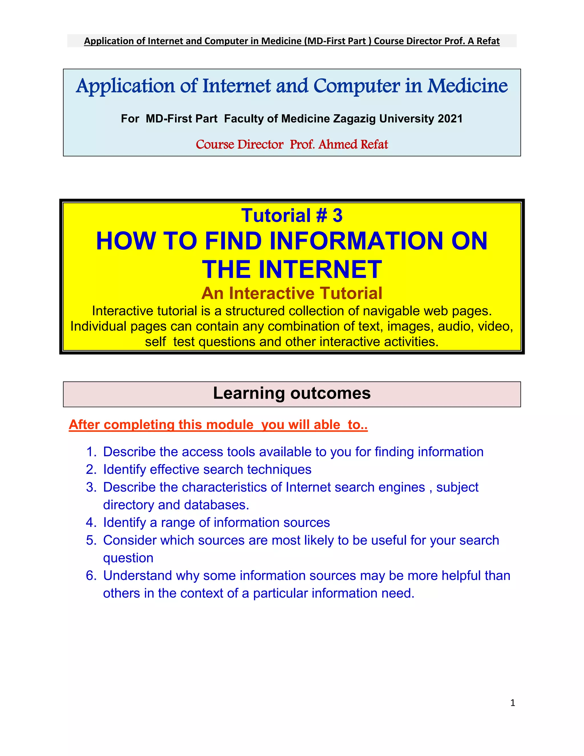 HOW TO FIND INFORMATION ON THE INTERNET