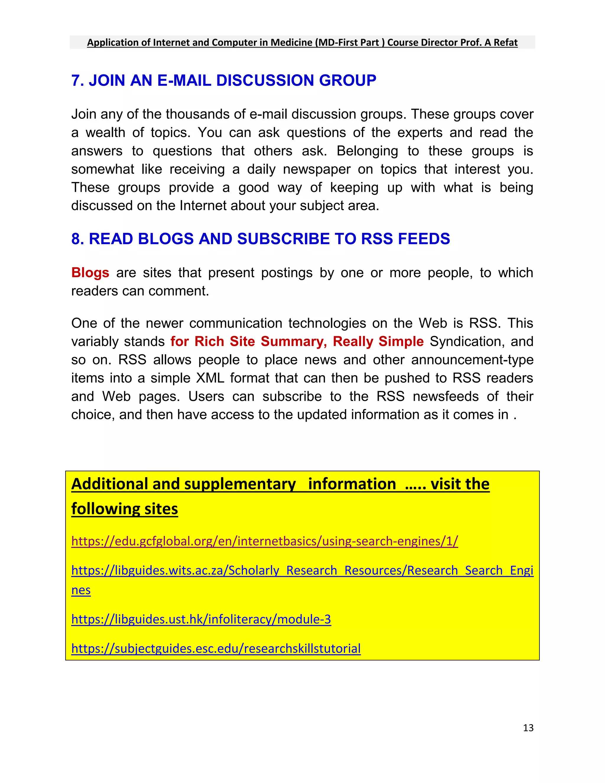 HOW TO FIND INFORMATION ON THE INTERNET