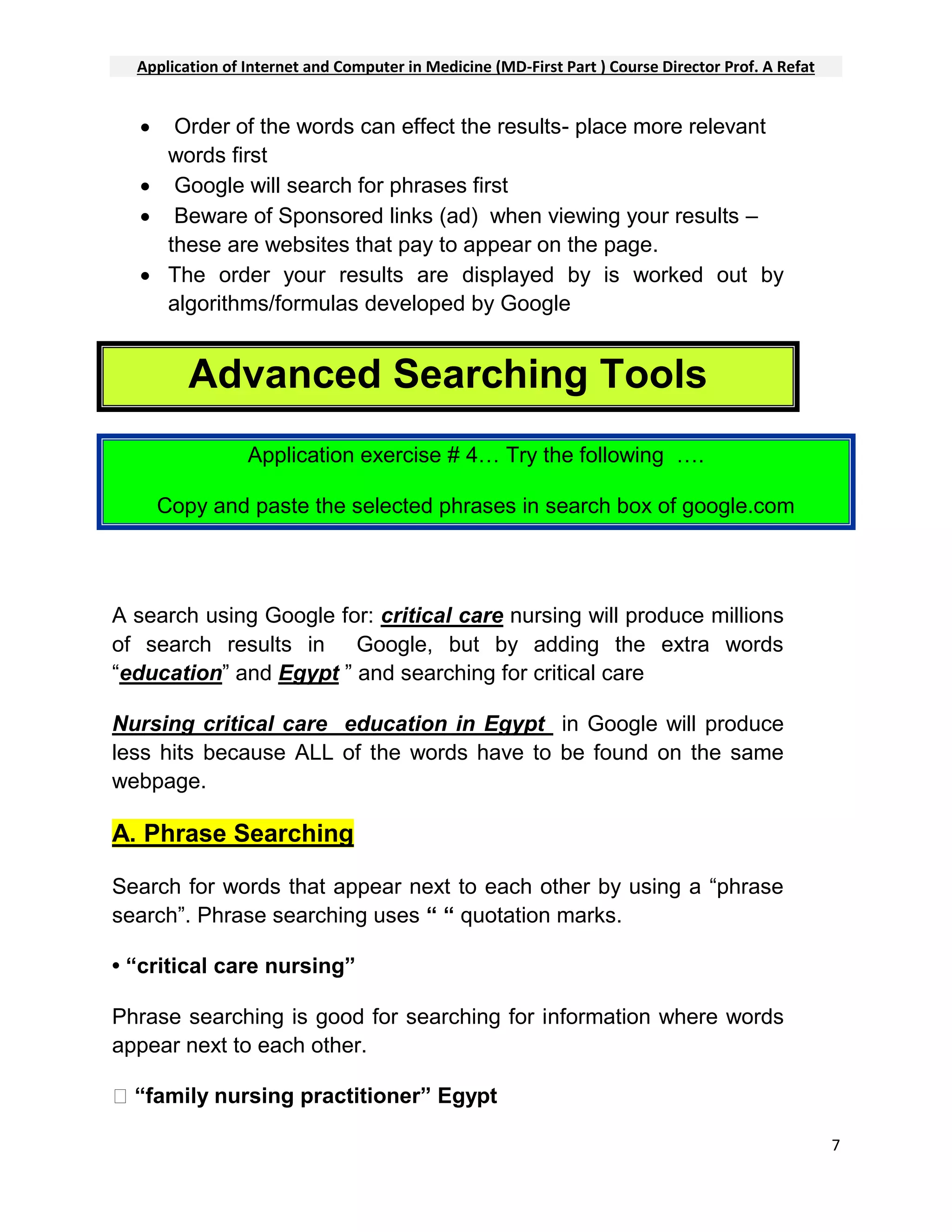 HOW TO FIND INFORMATION ON THE INTERNET