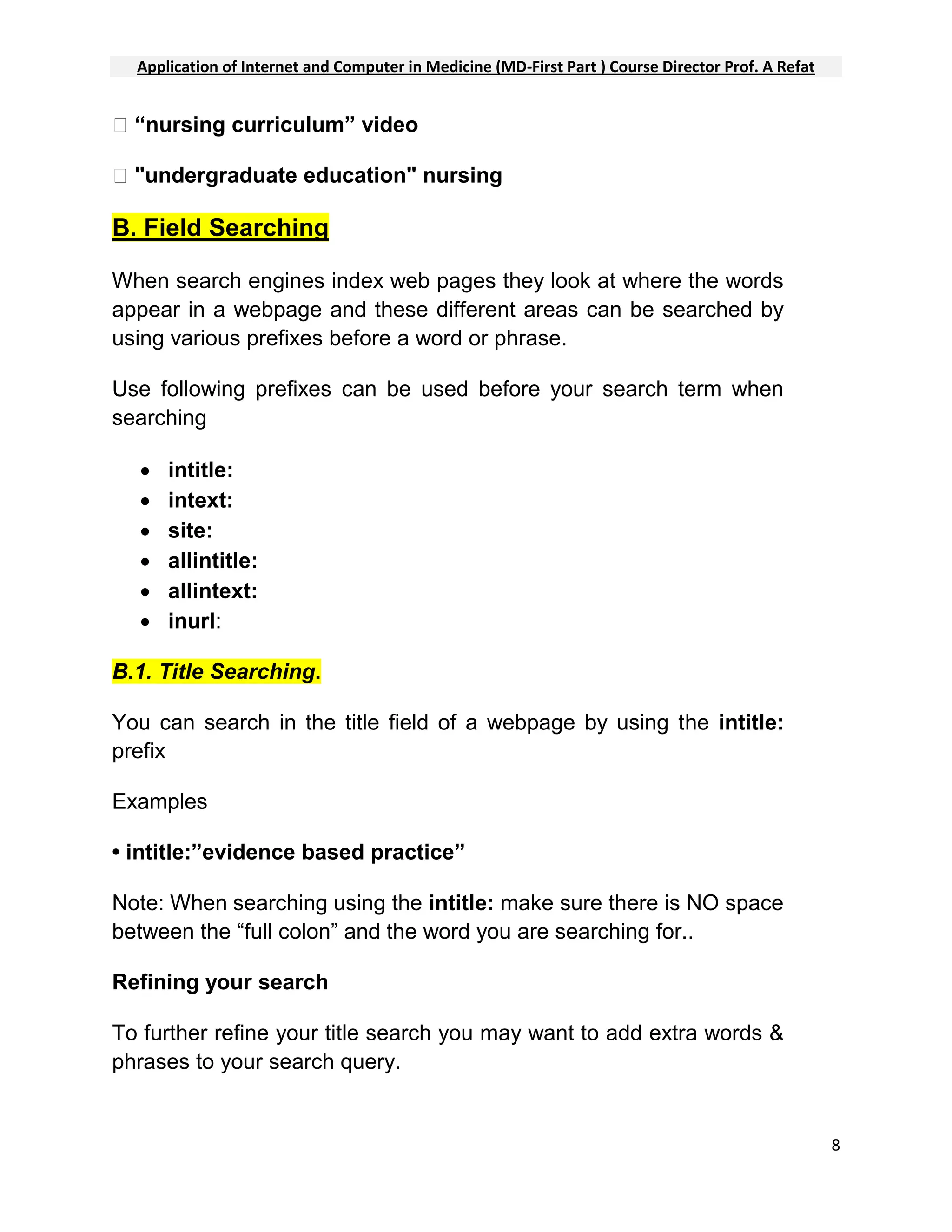 HOW TO FIND INFORMATION ON THE INTERNET