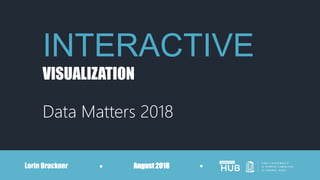 INTERACTIVE
VISUALIZATION
Data Matters 2018
Lorin Bruckner August 2018
 