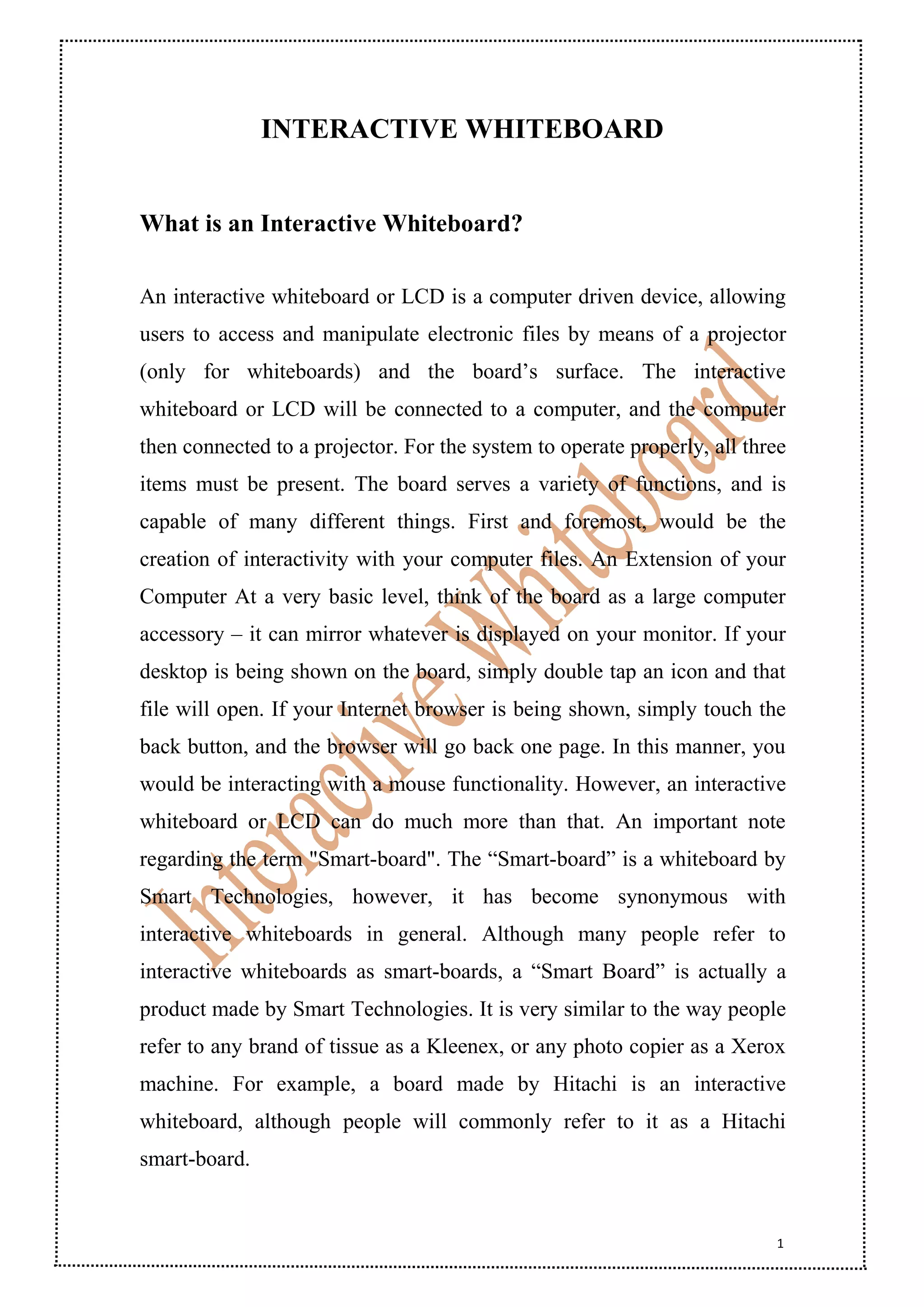 Interactive white board | PDF