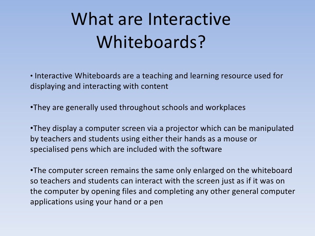 Interactive Whiteboards Presentation