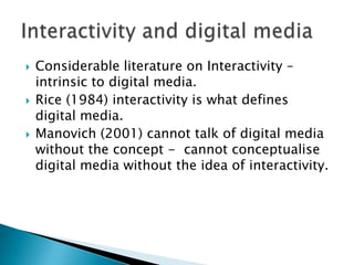 Interactivity and the problematic nature of a substantivist reading | PPT