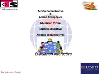 Acción Comunicativa & Acción Pedagógica Educación Virtual Espacio Educativo Actores comunicativos Evaluación interactiva Rocío Arroyo Gopar 