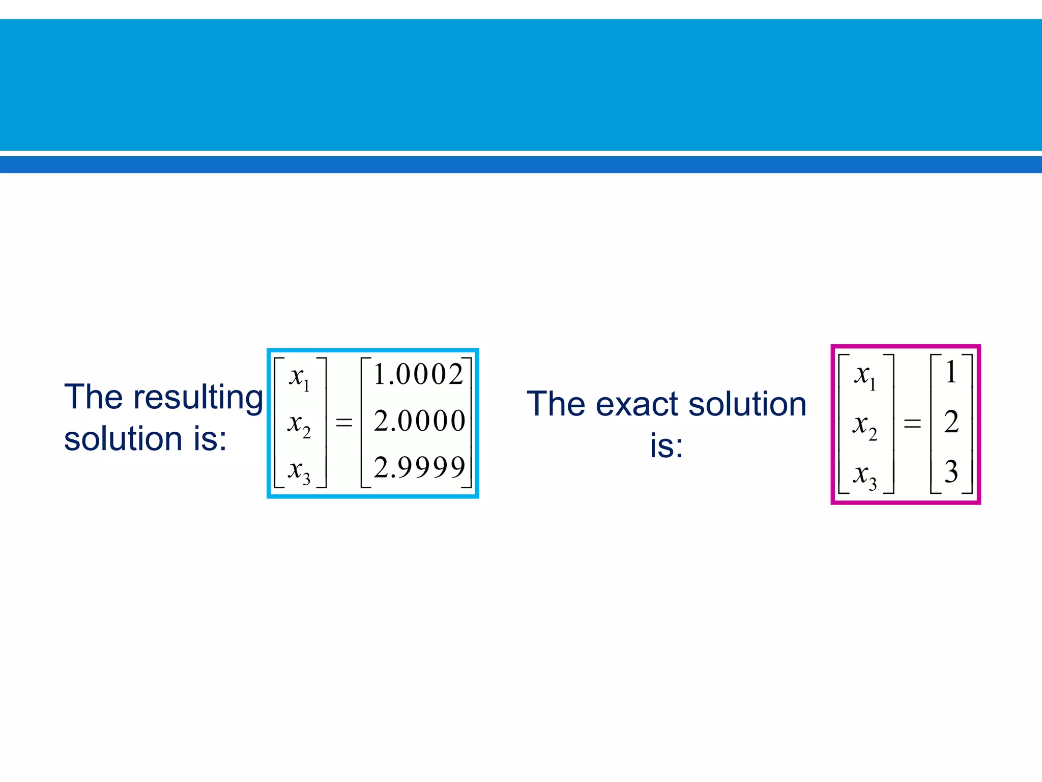 Theresultingsolutionis:Theexactsolutionis: