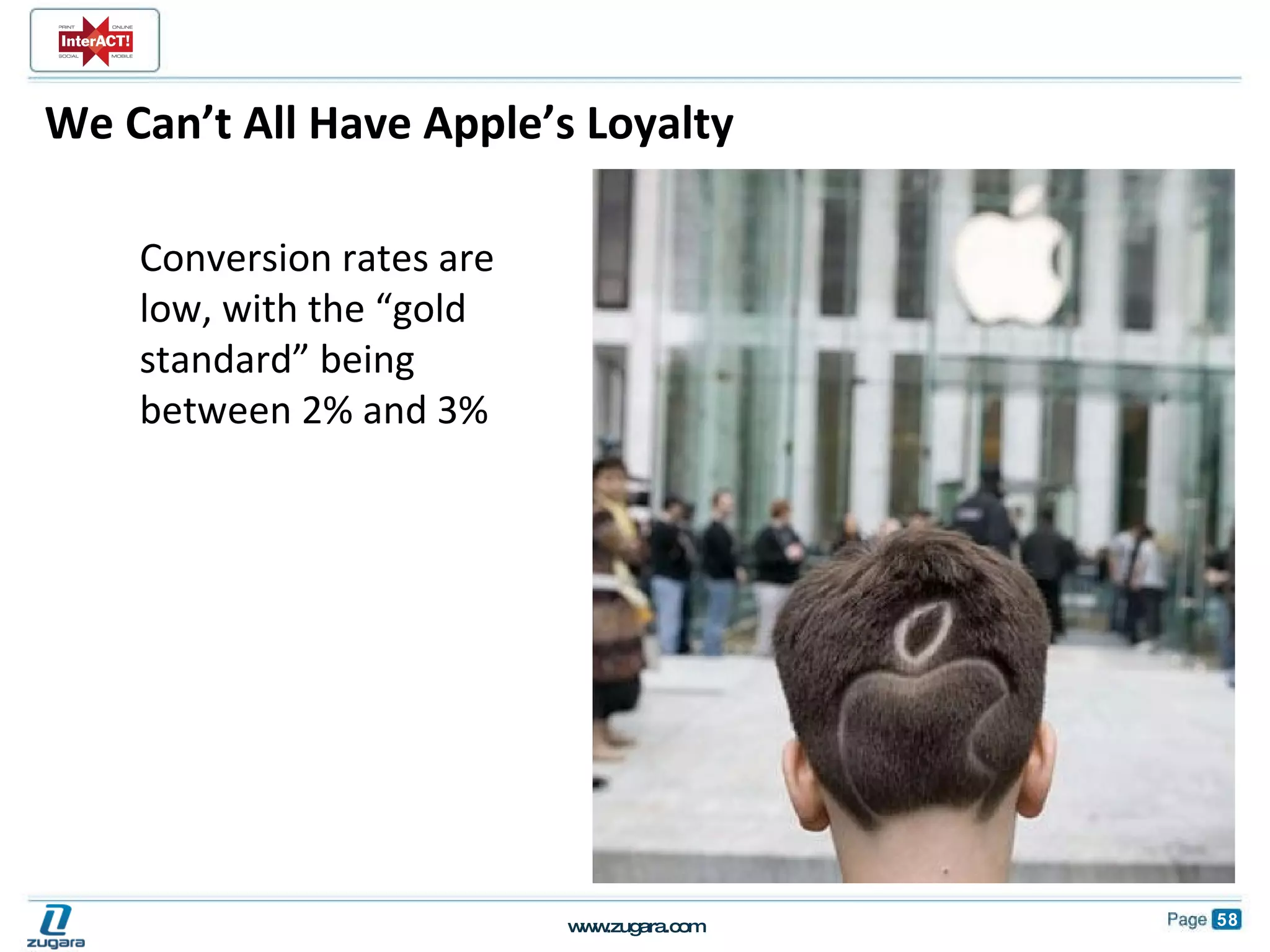 We Can’t All Have Apple’s Loyalty Conversion rates are low, with the “gold standard” being between 2% and 3% 