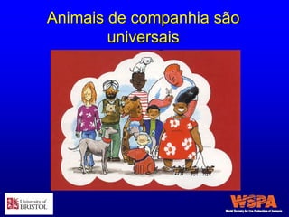 Animais de companhia são
universais
 