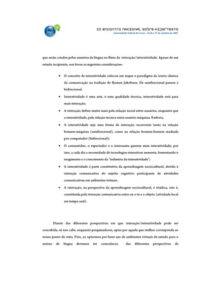 Interações virtuais   por luiz castro