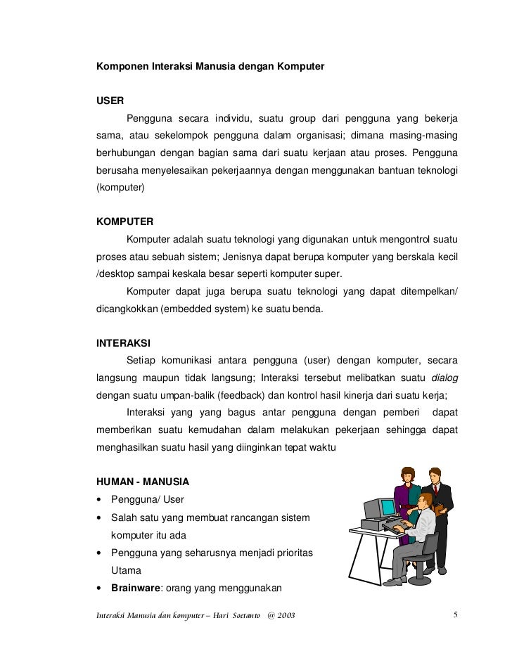 Interaksi manusia dan komputer Interaksi manusia dan komputer