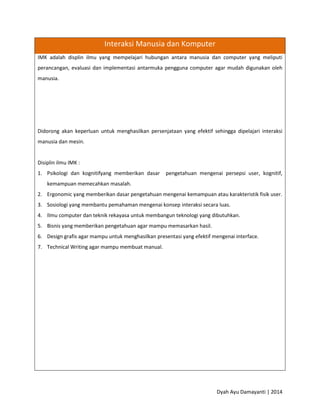 Interaksi manusia komputer | PDF