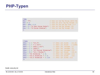 PHP-Typen Quelle: www.php.net 