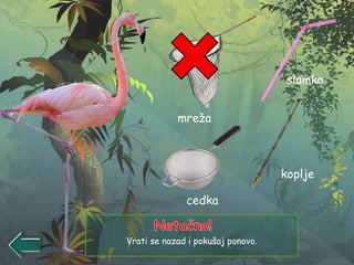 Vrati se nazad i pokušaj ponovo.
mreža
slamka
cedka
koplje
 