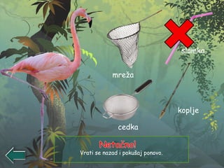 Vrati se nazad i pokušaj ponovo.
mreža
slamka
cedka
koplje
 