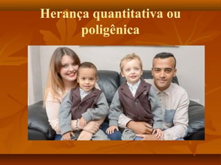 Herança quantitativa ou
poligênica
 