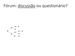 Fórum: discussão ou questionário?
 