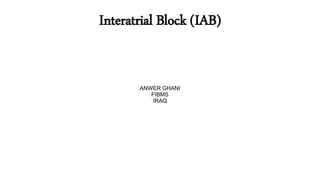Interatrial Block (IAB)
ANWER GHANI
FIBMS
IRAQ
 