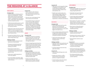 6 Best Retail Brands 2014
#BESTRETAILBRANDS
Lessons for all
•	 Digital must be used strategically to bridge
a compelling in-store experience with
a multi-dimensional digital strategy
(omnichannel selling, seamless access
and transactions, etc).
•	 Retailers must use data to gain a true
understanding of shopper insights and
create a frictionless shopper journey,
putting their brands at the cornerstone
of that journey to achieve engagement,
responsiveness, authenticity, and relevance.
Asia-Pacific
Emerging trends
•	 Home to approximately half the world’s
population and witnessing rapid
urbanization and income growth, with
China set to overtake the U.S. as the world’s
biggest retail market by 2016.
•	 Online retailing is giving traditional retailers
the opportunity to expand more rapidly;
multichannel retailing is finally starting
to take hold; innovation is everywhere.
•	 China has the world’s largest online
population and Asia's most vibrant
e-commerce sector.
Challenges and Risks
•	 Adapting to diverse cultural preferences and
languages as well as navigating a variety
of regulatory hurdles.
•	 Increased competitive threat from more
agile online retailers.
Lessons for all
•	 Online and offline offerings need to work
in harmony.
•	 Retailers must innovate, or suffer a
potential decline to their dominant
positions as competition broadens.
•	 Use back-end data to know the customer
and gain competitive advantage.
Latin America
Emerging trends
•	 With a growing middle class and an increase
in consumer spending, most retailers are
seeing strong financial results.
•	 Supermarket and apparel brands are
particularly strong in the region.
•	 To meet rising consumer expectations,
brands are improving service in both
traditional and digital channels.
•	 Major retailers such as Renner, Casas Bahia,
Lojas Americanas, and Extra, are using
lending (credit cards and financing) to
increase revenue as well as customer loyalty.
•	 Many brands are taking advantage of
the region’s increased internet and
broadband penetration.
Challenges and Risks
•	 Economic uncertainty and a degree
of political and social turmoil.
•	 Devaluation of local currencies, which can
have a negative impact on brand value.
•	 Bureaucratization continues to pose
obstacles.
Lessons for all
•	 Adapting retail formats to accommodate
the shift in consumer preferences for
e-commerce is proving to be the key
to success for many retailers.
•	 Brands must become more responsive to
stay relevant and add differentiating value,
especially when it comes to integrating the
online and physical retail experience.
•	 The winning retail brands are those
that provide a consistent and pleasant
customer experience.
North America
Emerging trends
•	 Amazon continues its relentless growth to
become“the everything store.” Analysts
predict Amazon will soon carry more than
85 percent of the products sold at leading
retailers—including groceries with Amazon
Fresh—at better prices, with more delivery
methods and payment options.
•	 A fully functional mobile presence is a given
for every brand; the new omnichannel
reality has led to a rise in“connected stores
for connected customers.”
•	 Health clinics inside retail chain stores have
doubled over the last six years led by CVS,
which, in a move to strengthen its image
as a healthcare retailer, will remove tobacco
from its stores this year.
•	 Increased cross-border activity (e.g., Target
arrived in Canada this past year; Saks Fifth
Avenue will go north in 2015).
Challenges and Risks
•	 Electronics retailers are facing increased
pressure due to showrooming.
•	 The general merchandise department
store is facing challenges; Sears and
JCPenney are in decline.
•	 North American brands with an
overabundance of stores may not be able
to withstand declining top-line revenue
growth for long.
•	 Online retail is rapidly taking share in
many retail categories.
•	 As one of the highest consumption, high
output regions in the world, sustainability
must be a priority.
Lessons for all
•	 While e-commerce sales continue to
grow 10 percent each year, questions
about the role of brick and mortar seem
to be largely resolved.
•	 The store is now a brand experience that
drives revenues across all channels.
•	 Nearly all North American retail brands
on our list this year offer competitive
pricing, convenient purchasing and
payment options, a pleasant shopping
experience, offerings that are meaningful
and relevant, and demonstrate that they
understand the complex and challenging
relationships between analog and digital,
retail and the shopper.
Europe
Emerging trends
•	 E-commerce accounts for an estimated 5
percent of retail sales in European retail;
traditional retailers such as Zara, John
Lewis, Carrefour, and Fnac are catching up
with digital pure players.
•	 The drive-through hypermarket format has
become one of the secret weapons for food
retailers to protect their business and build
on the strength of their brand; Walmart
is replicating this format in the U.S. with
Walmart To Go.
Challenges and Risks
•	 Brands must be willing to invest to take
advantage of the omnichannel revolution
and work harder to ensure that convergence
benefits consumers and increases
satisfaction online and off.
•	 Retailers must bridge their brand
proposition with customers’ needs and
desires and pursue growth sustainably.
The regions at a glance
 