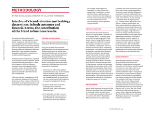 130 Best Retail Brands 2014
#BESTRETAILBRANDS
methodology
Interbrand’s brand valuation methodology
determines, in both customer and
financial terms, the contribution
of the brand to business results.
A strategic tool for ongoing brand
management, it brings together market,
brand, competitor, and financial data
into a single framework within which the
performance of the brand can be assessed,
areas for improvement identified, and the
financial impact of investing in the brand
quantified. It also provides a common
language around which a company can
be galvanized and organized.
We believe that a strong brand, regardless
of the market in which it operates, drives
improved business performance. It does
this through its ability to influence
customer choice and engender loyalty;
to attract, retain, and motivate talent;
and to lower the cost of financing. Our
approach explicitly takes these factors
into consideration.
There are three key components in all of
our valuations: analyses of the financial
performance of the retailer, of the role the
brand plays in the purchase decision, and
of the competitive strength of the brand.
criteria for inclusion
There are several criteria for inclusion in
Interbrand’s Best Retail Brands ranking.
Using our database of retail brands
(populated with critical information over
the past several years of valuing retail
brands specifically) and with 35 years of
consulting on retail brand experiences
through Interbrand’s retail arm,
Interbrand Design Forum, we formed
an initial consideration set of leading
brands. All brands in the set were then
subjected to the following criteria that
narrowed the candidates:
1.	There must be substantial publicly
available financial data. If the company
does not produce public data that
enables us to identify the financials of
the branded business, as is sometimes
the case with privately held companies,
it cannot be considered for the list.
2.	Economic profit must be positive,
showing a return above the
operating costs, taxes, and capital
financing costs.
3.	To be defined as a retailer, a brand
must generate at least 50 percent of
its revenues from sales through its
branded retail stores and websites.
Methodology
By Mike Rocha, Global Director of Valuation, Interbrand
For example, while Apple was
considered, it failed to meet this
requirement. In addition, we limit
the list to those traditional stores
and e-commerce sites that sell goods.
In order to focus on traditional retail,
we have excluded restaurants,
auto dealerships, service providers,
and gas stations.
Financial analysis
This measures the overall financial
return to an organization’s investors, or
its“economic profit.” Economic profit
is the after-tax operating profit of the
brand, minus a charge for the capital
used to generate the brand’s revenues
and margins. A brand can only exist
and, therefore, create value, if it has a
platform on which to do so. Depending
on the brand, this platform may include,
for example, manufacturing facilities,
distribution channels, and working
capital. Interbrand, therefore, allows
for a fair return on this capital before
determining that the brand itself is
creating value for its owner. We build a
set of financial forecasts over five years
for the business, starting with revenues
and ending with economic profit, which
then forms the foundation of the brand
valuation model. A terminal value is also
created, based on the brand’s expected
financial performance beyond the explicit
forecast period. The capital charge rate is
determined by reference to the industry
weighted average cost of capital.
Role of Brand
Role of Brand measures the portion of the
decision to purchase that is attributable
to the brand, relative to other factors
(for example, purchase drivers like price
or location). The Role of Brand Index
(RBI) quantifies this as a percentage.
Customers rely more on brands to guide
their choice when competing products
or services cannot be easily compared or
contrasted, and trust is deferred to the
brand (e.g. organic foods), or where their
needs are emotional, such as making
a statement about their personality
(e.g. fashion brands). RBI tends to fall
within a category-driven range, but
there remain significant opportunities
for brands to increase their influence on
choice within those boundaries, or even
extend the category range where the
brand can change consumer behavior.
RBI determinations for this report derive,
depending on the brand, from one of
three methods: primary research, a
review of historical roles of brand for
companies in that industry, or expert
panel assessment. RBI is multiplied
by the economic profit of the branded
retail sales to determine the earnings
attributable to the brand (brand earnings)
that contribute to the valuation total.
Brand Strength
Brand Strength measures the ability
of the brand to create loyalty and,
therefore, to keep generating demand
and profit into the future. Brand Strength
is scored on a 0–100 scale, based on an
evaluation across 10 key factors that
Interbrand believes make a strong brand.
Performance on these factors is judged
relative to other brands in the industry
and relative to other world-class brands.
The strength of the brand is inversely
related to the level of risk associated
with the brand’s financial forecasts. A
proprietary formula is used to connect the
Brand Strength Score to a brand-specific
discount rate. In turn, that rate is used
to discount brand earnings back to a
present value, reflecting the likelihood
that the brand will be able to withstand
challenges and generate sustainable
returns into the future.
 