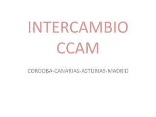 INTERCAMBIO CCAM CORDOBA-CANARIAS-ASTURIAS-MADRID 