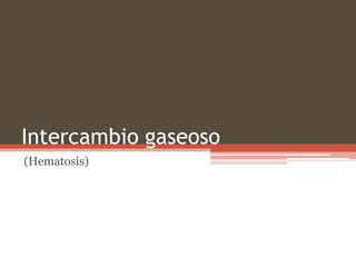 Intercambio gaseoso
(Hematosis)
 