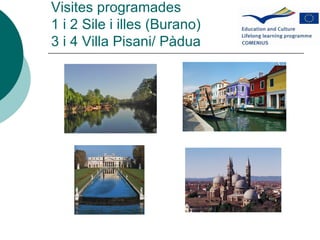 Visites programades 1 i 2 Sile i illes (Burano) 3 i 4 Villa Pisani/ Pàdua 