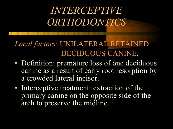 Interceptive orthodontics