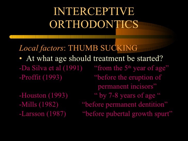 Interceptive orthodontics