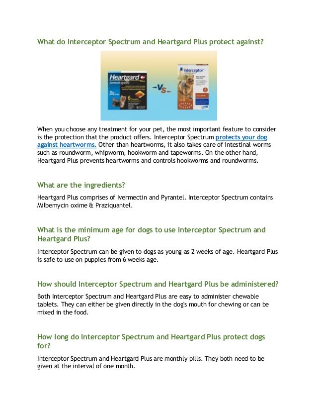 Interceptor spectrum vs heartgard plus converted