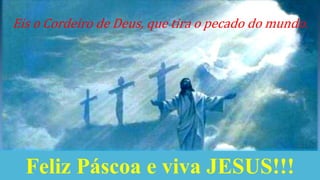 Feliz Páscoa e viva JESUS!!!
Eis o Cordeiro de Deus, que tira o pecado do mundo.
 