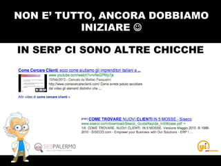 NON E’ TUTTO, ANCORA DOBBIAMO
INIZIARE 
IN SERP CI SONO ALTRE CHICCHE
 