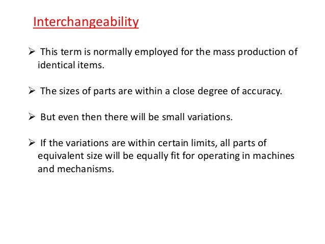 Interchangeability Iiit Interchangeability Iiit