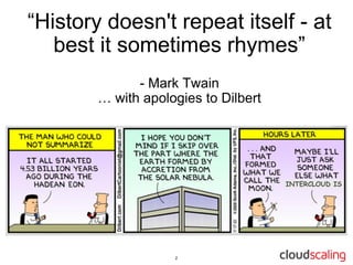 “History doesn't repeat itself - at
   best it sometimes rhymes”
              - Mark Twain
        … with apologies to Dilbert




                                      INTERCLOUD IS
 