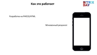 Как это работает
Разработка на PHP/JS/HTML
Мгновенный результат
 