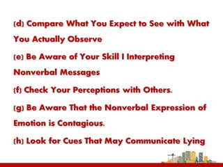 NONVERBAL COMMUNICATION SKILL