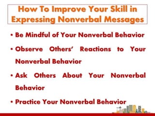 NONVERBAL COMMUNICATION SKILL