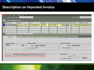 Description on Imported Invoice17