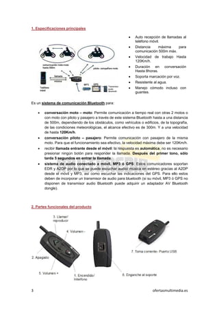 Intercomunicadores para Moto Bluetooth | PDF