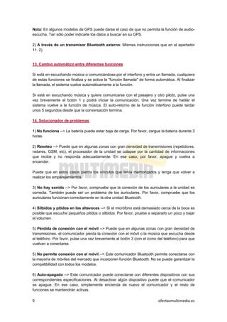 Intercomunicadores para Moto Bluetooth | PDF