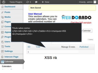 Título salvo como:
</td><td></td><td></td></table><h1><marquee>XSS
rá</marquee></h1>
 