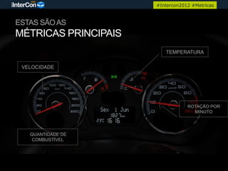 #Intercon2012 #Metricas



ESTAS SÃO AS
MÉTRICAS PRINCIPAIS
                         TEMPERATURA

 VELOCIDADE




                                  ROTAÇÃO POR
                                    MINUTO




   QUANTIDADE DE
    COMBUSTÍVEL
 