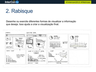 #Intercon2012 #Metricas




2. Rabisque
Desenhe ou exercite diferentes formas de visualizar a informação
que deseja. Isso ajuda a criar a visualização final.
 