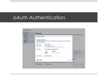 oAuth Authentication
 