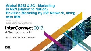 Global B2Bi & 3C+ Marketing
in N2N (Nation to Nation)
Envision Modeling by ISE Network, along
with IBM
© 2013 IBM Corporation
Eungsu Kim/ ISE Commerce
 