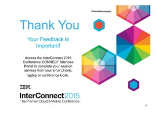 Thank You
Your Feedback is
Important!
Access the InterConnect 2015
Conference CONNECT Attendee
Portal to complete your session
surveys from your smartphone,
laptop or conference kiosk.
34
 
