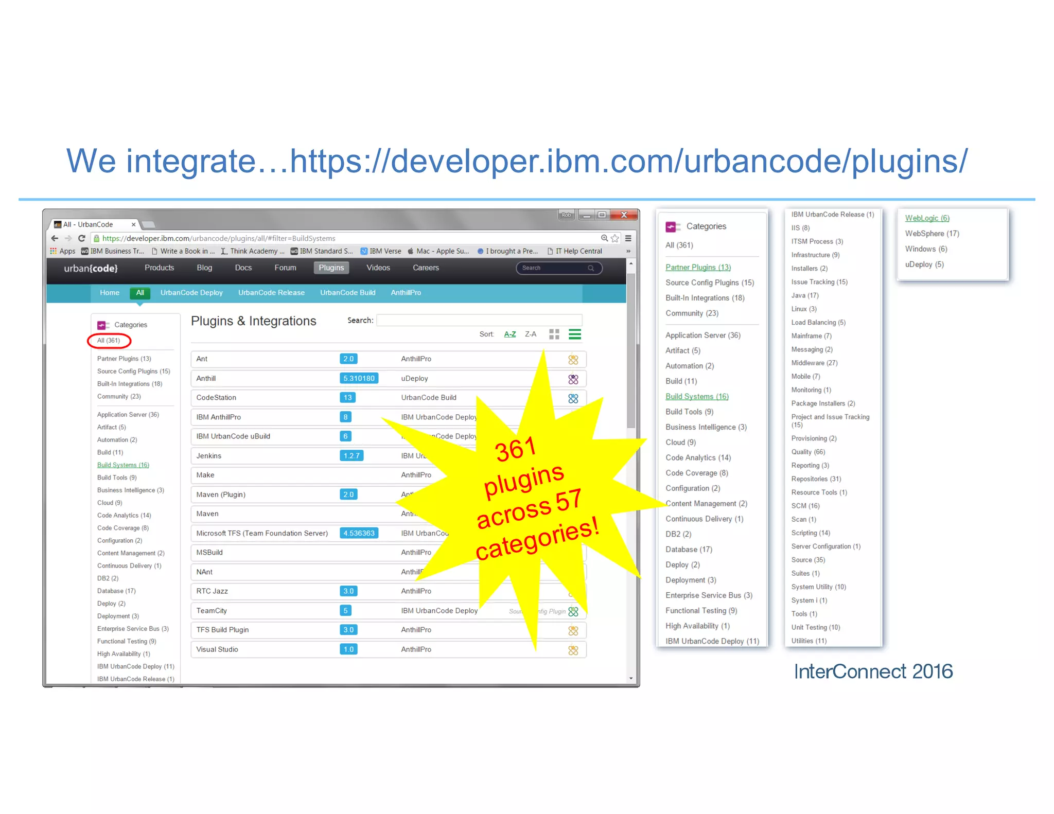 We integrate…https://developer.ibm.com/urbancode/plugins/
 